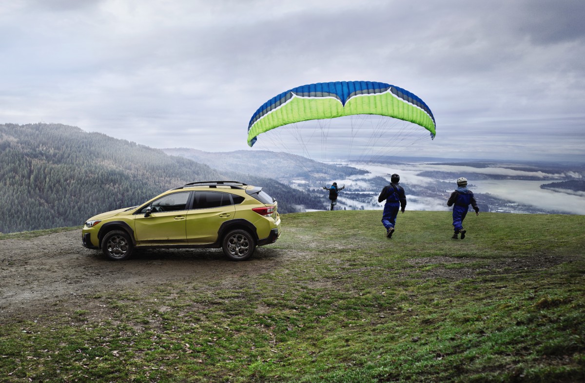 The 2021 Crosstrek Sport with its bright yellow color