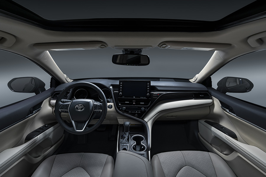 Interior of the 2021 Camry XLE