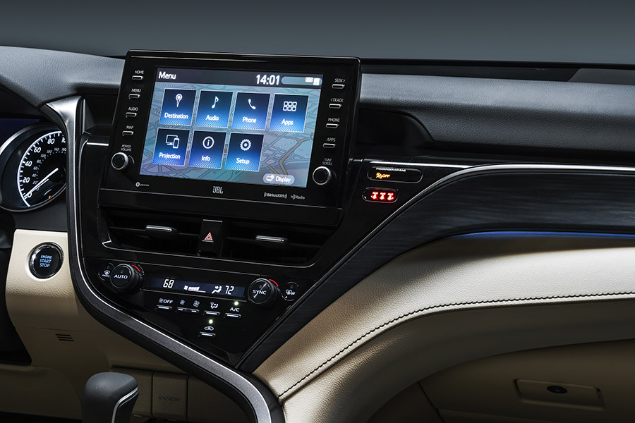 Interior of the 2021 Camry XLE
