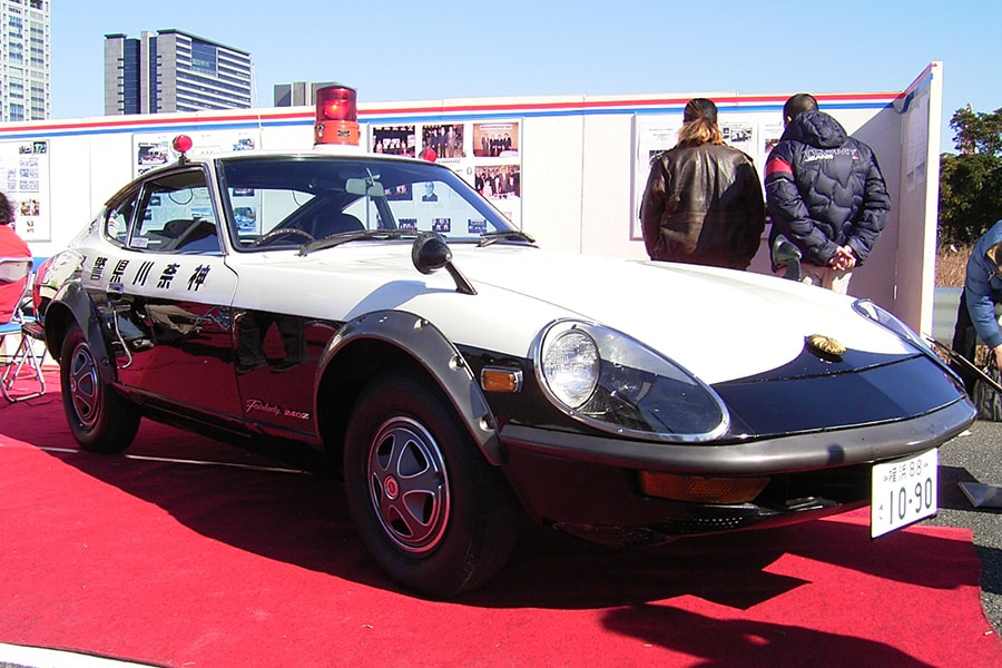 A police Fairlady 240ZG currently stored in the Nissan Heritage Collection