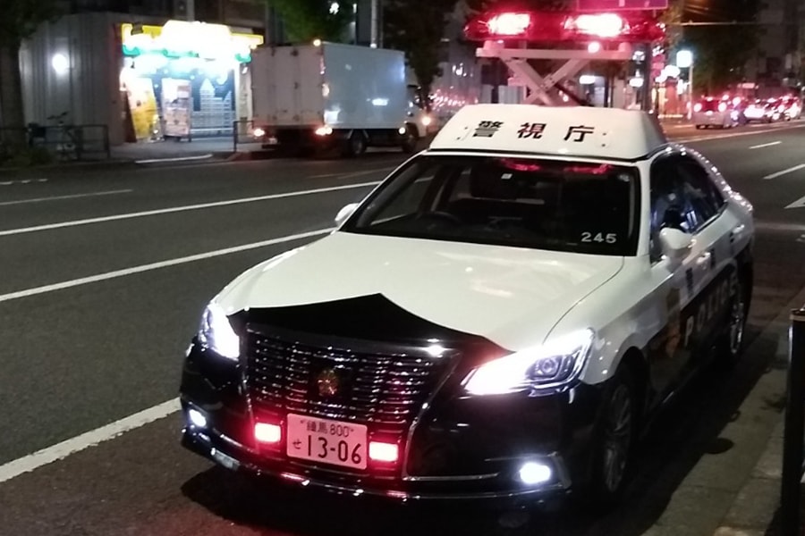 A typical Toyota Crown police vehicle in Japan