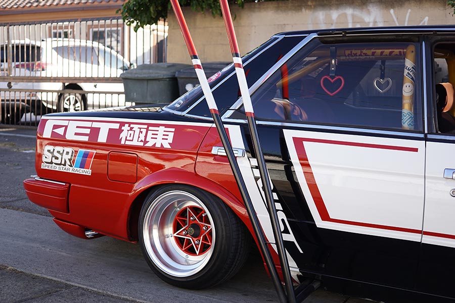 This Toyota Mark II was imported from Japan retaining its original style