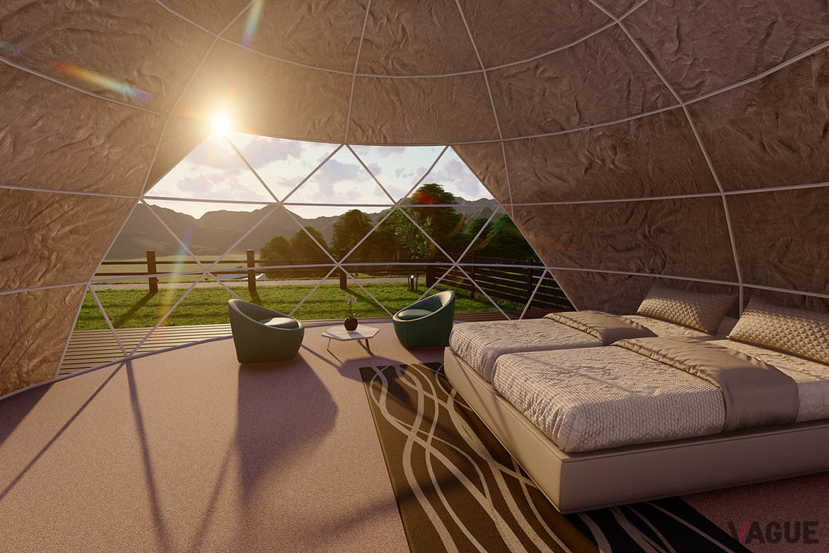 高知・四万十町にあるグランピング施設「スカイヒルグランピング -四万十の星空-」では、リニューアルオープンを機にドーム型テントを新設