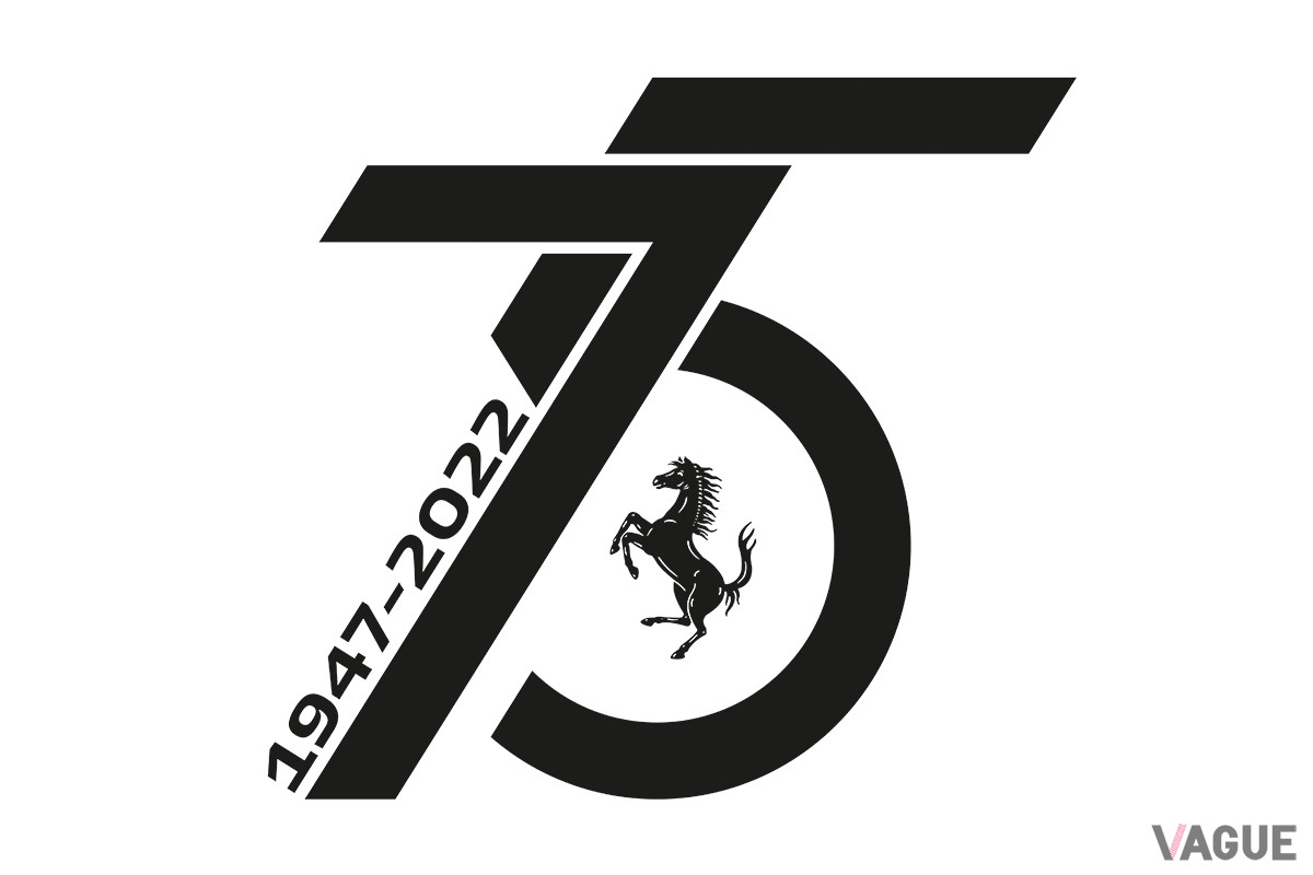 フェラーリ75周年を祝うロゴ