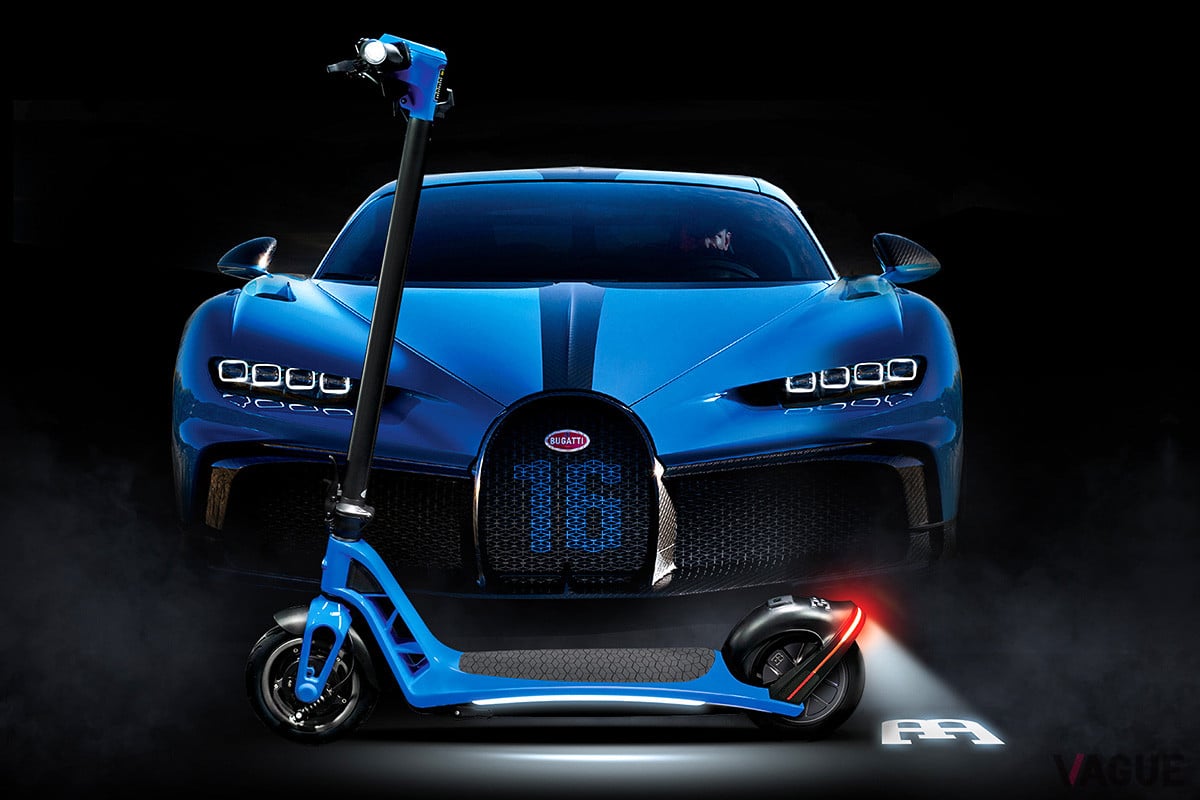 ブガッティ シロンと同じ色をまとう電動キックボード（C）Bugatti Automobiles SAS