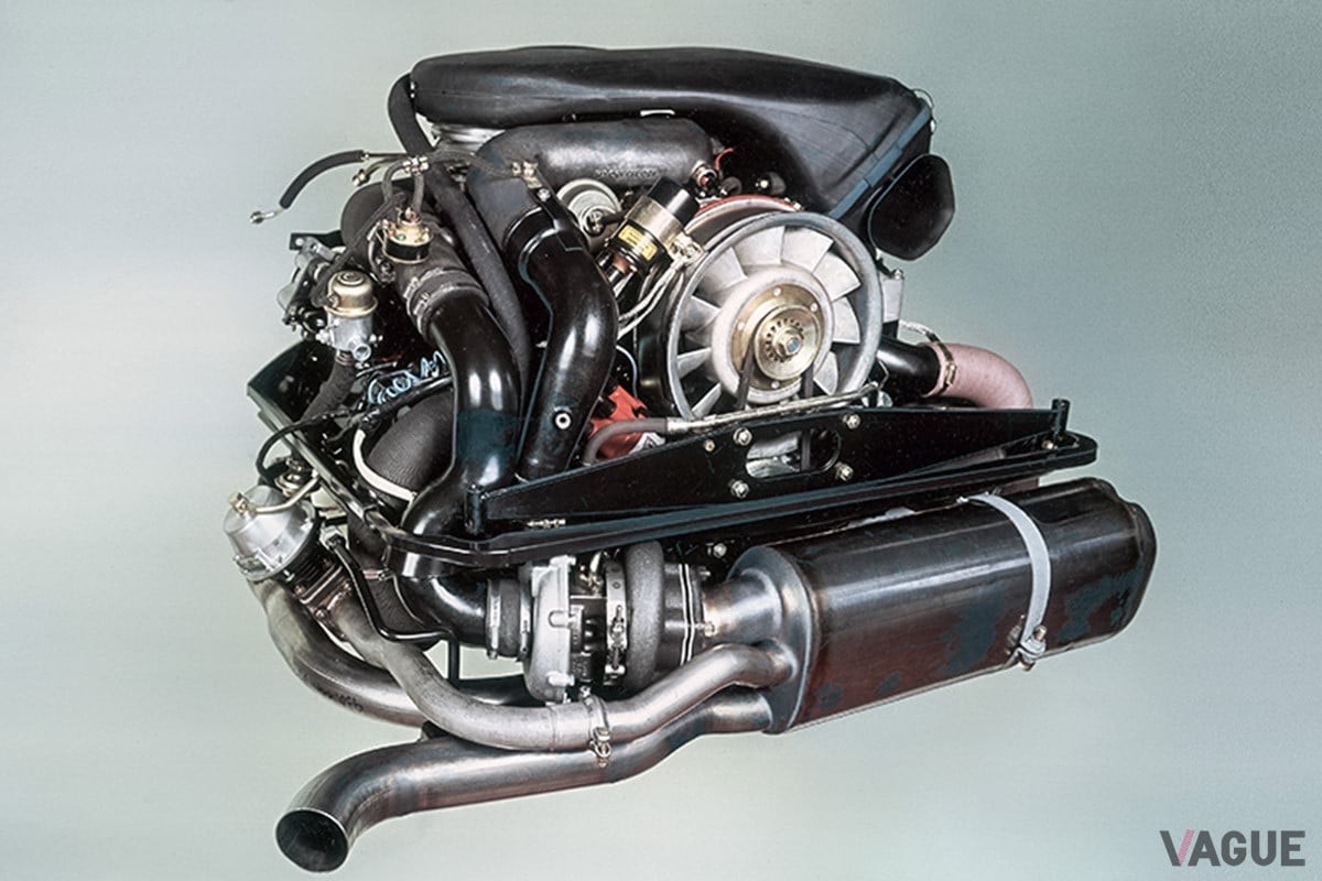 930型「911ターボ」のエンジン。eフューエルでこのエンジンサウンドを楽しめる日が訪れるかもしれない（C）Porsche
