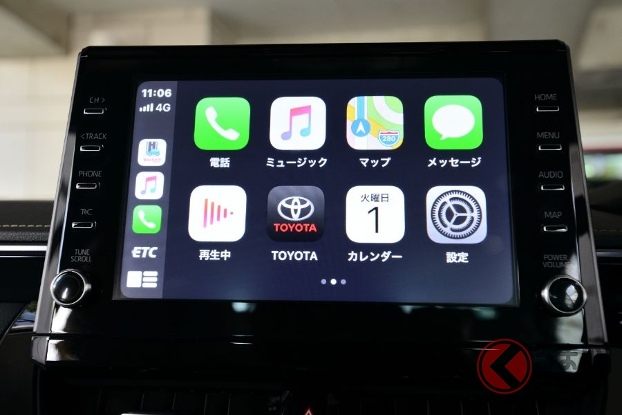 国内トヨタ初のディスプレイオーディオ（写真は9インチやTV・Apple CarPlay・Android Autoのオプション）