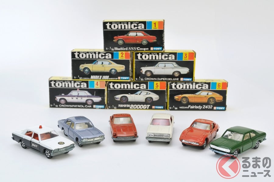 1970年の初代トミカ6種
