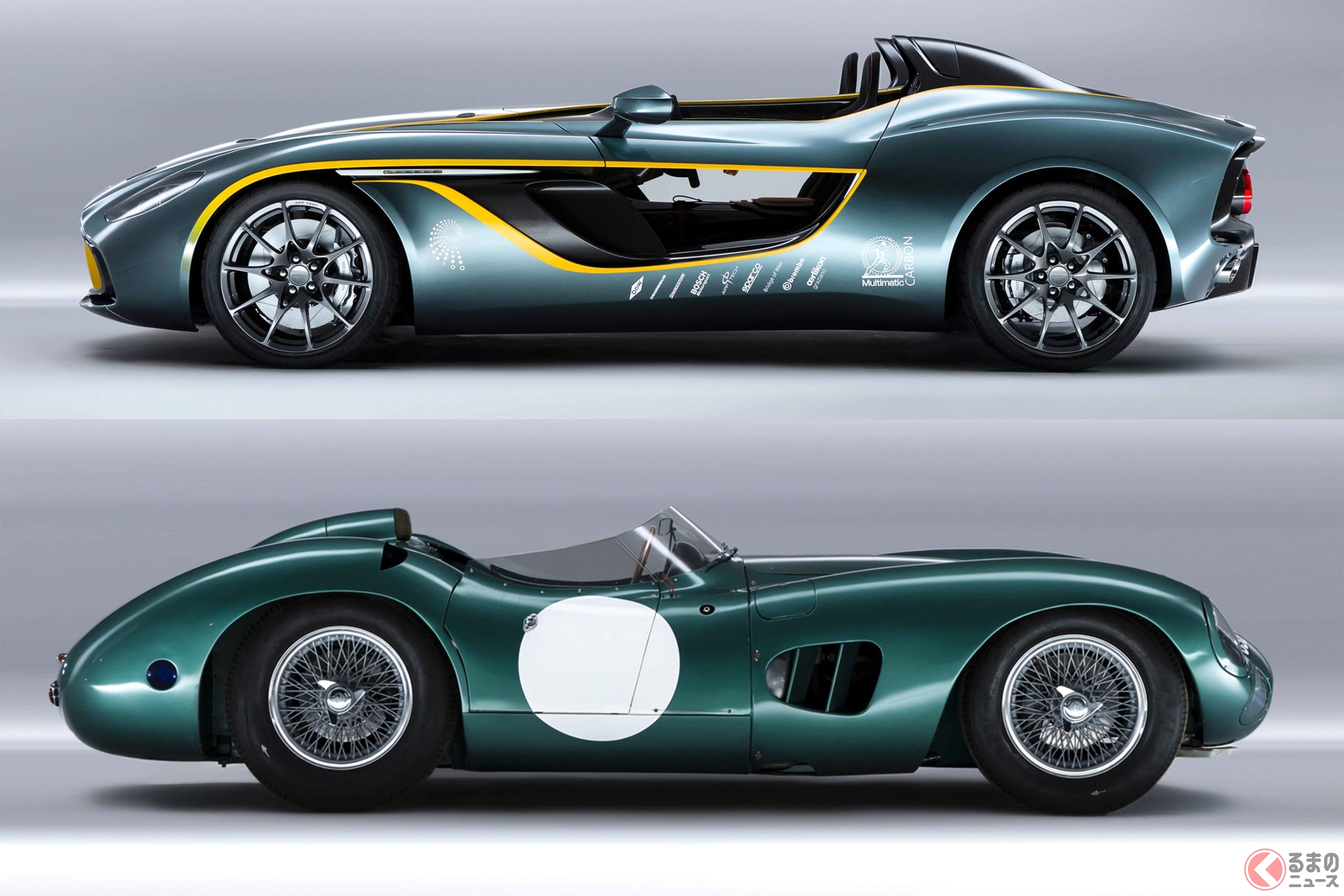 「V12スピードスター」は、レーシングカーの「DBR1」とコンセプトカーの「CC100スピードスター・コンセプト」の系譜を受け継ぐ