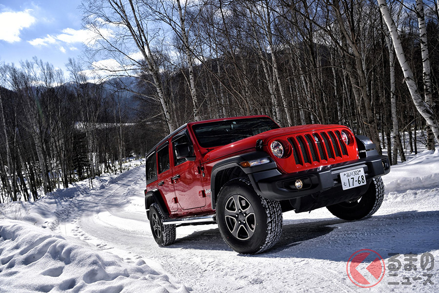 雪道など道路条件が悪くなればそれだけ頼もしい存在となるラングラー・アンリミテッド