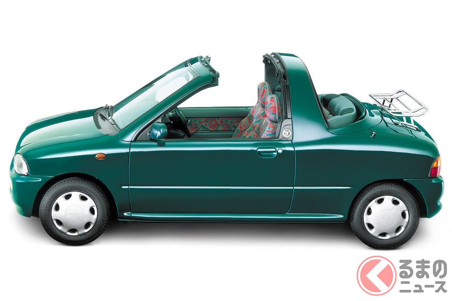 非常にユニークな軽オープンカーとして話題となった「ヴィヴィオT-TOP」