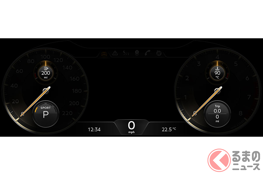 ナビゲーションやインフォテイメントが必要ないとき、道路から注意を逸らさないようにするために新たに採用した「ディム・スクリーン・モード」