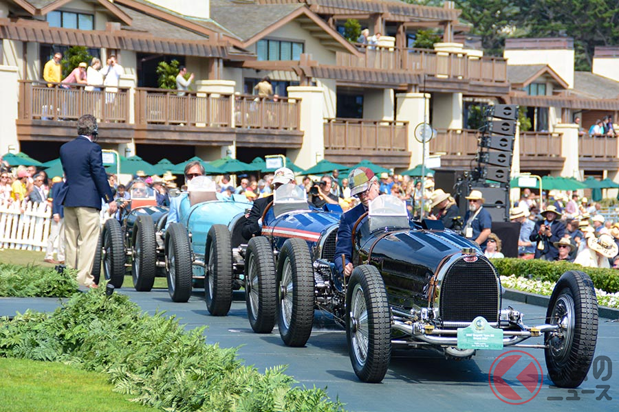 ブガッティが1933年に4台のみ製作した「T59GP」が、2019年のペブルビーチに4台勢揃いした(撮影:武田公実)