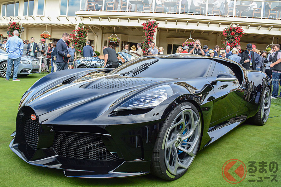 ペブルビーチで見かけたブガッティ ラ・ヴォワチュール・ノワール(撮影:武田公実)