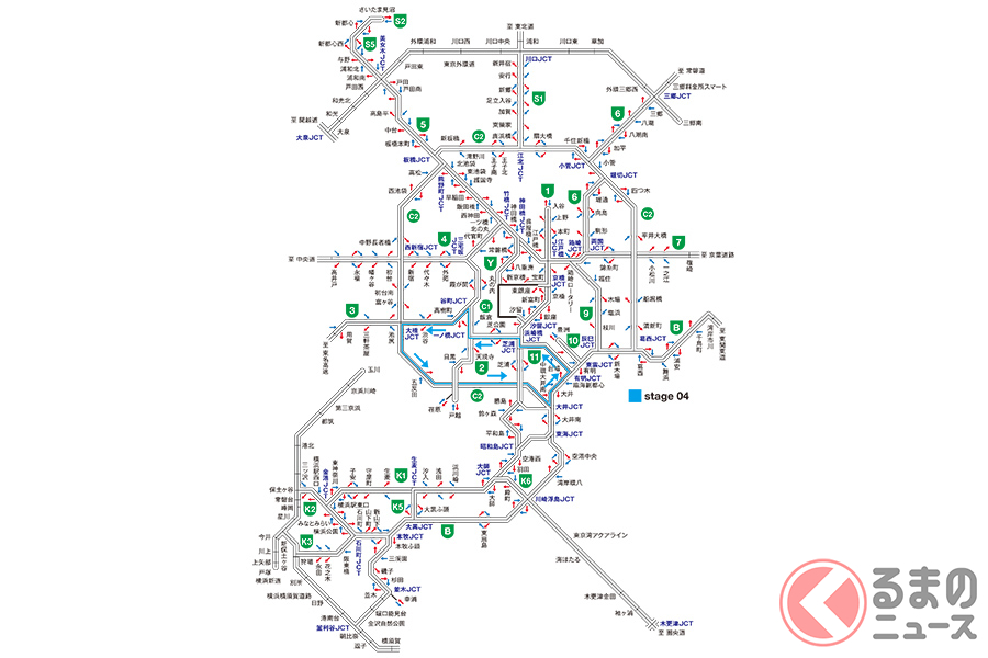 stage 04:コンパクト周回コース/C1〜3号〜C2〜B〜11号周回