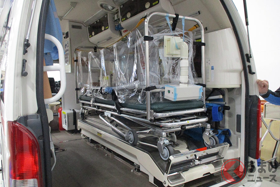 救急医療従事者に向けた 搬送時ウイルス感染防止機材(イメージ)