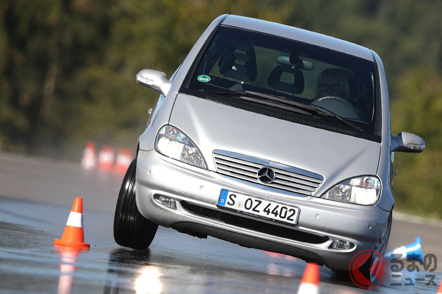 横滑り防止装置の普及は初代Aクラス(W168型)のエルクテストが大きなきっかけとなった