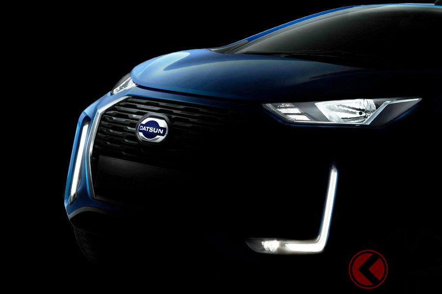 新しい「ダットサン GO」のティーザーイメージ