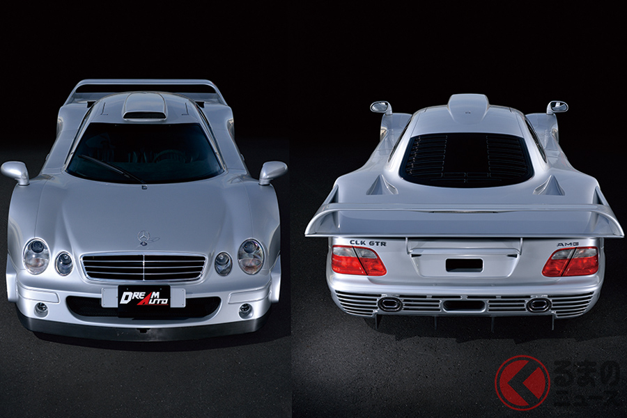 初代CLKをイメージしたフロントマスクやテールランプを採用し、モノコックシャシにカーボンファイバーボディを組み合わせたロードゴーイングレーサーの異名を持つメルセデス・ベンツ CLK-GTR