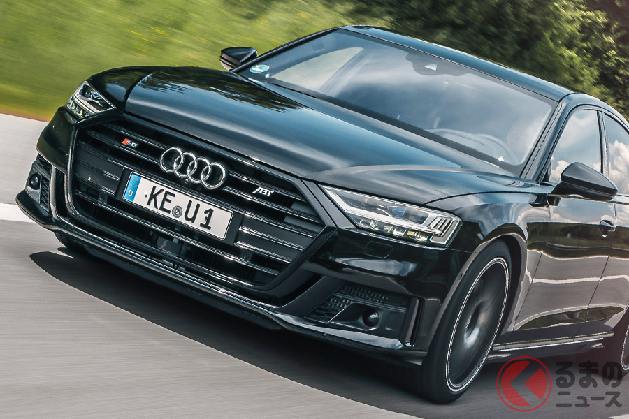 フロントグリルがシングルフレームグリルにデザインされ、ミラーやメッキパーツがボディと同色化された、ABTが手掛けたS8