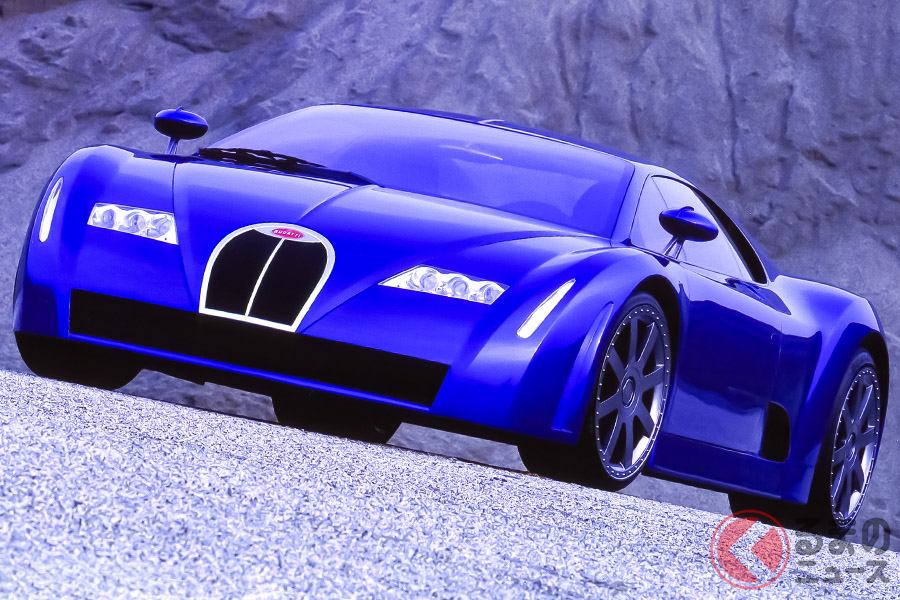 1999年フランクフルトIAAショーにて発表された、のちのブガッティの方向性を示唆する「EB 18/3シロン」