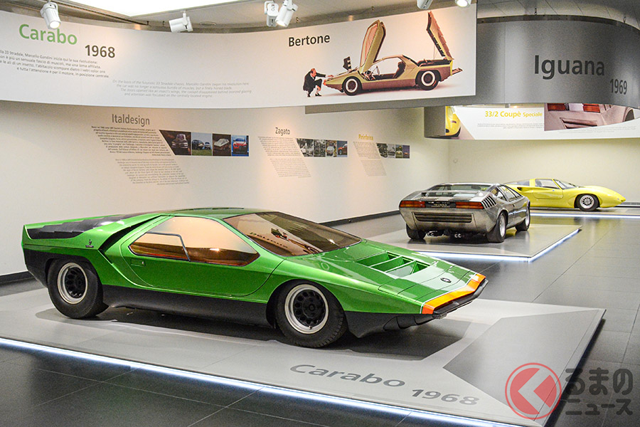 アルファ ロメオ「ティーポ33/2ストラダーレ」をベースにした美しいコンセプトモデル3台は、アレーゼのアルファ ロメオ歴史博物館の同じフロアに展示されている
