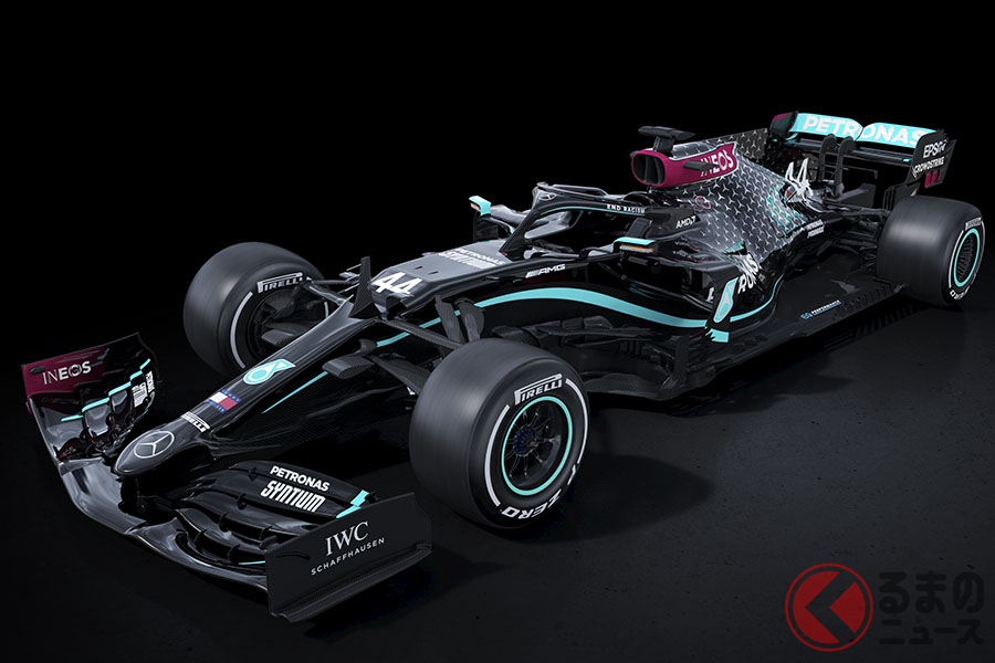 メルセデスF1(W11)の新カラー。#44ルイス・ハミルトン選手のマシン