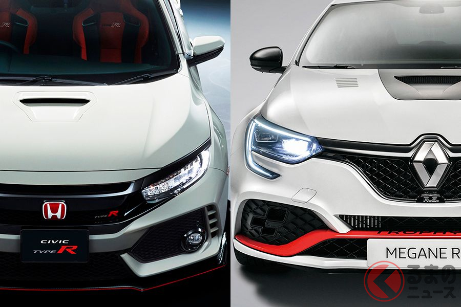 ホンダ「シビックタイプR」(左)とルノー「メガーヌR.S.トロフィーR」(右)