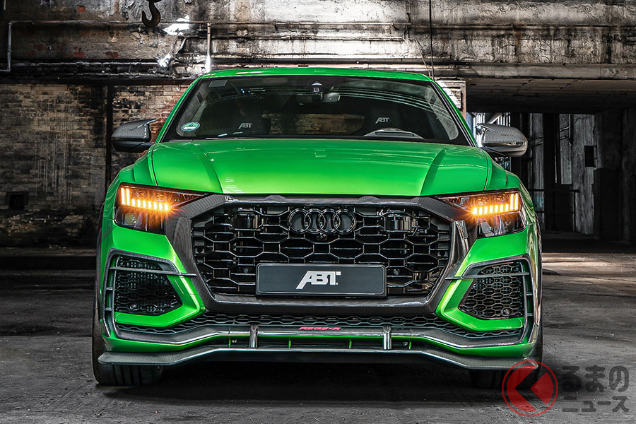 ABT最新のエアロパーツをまとった「RS Q8-R」は、押し出し感も十分。スーパースポーツSUVの雰囲気を醸し出している