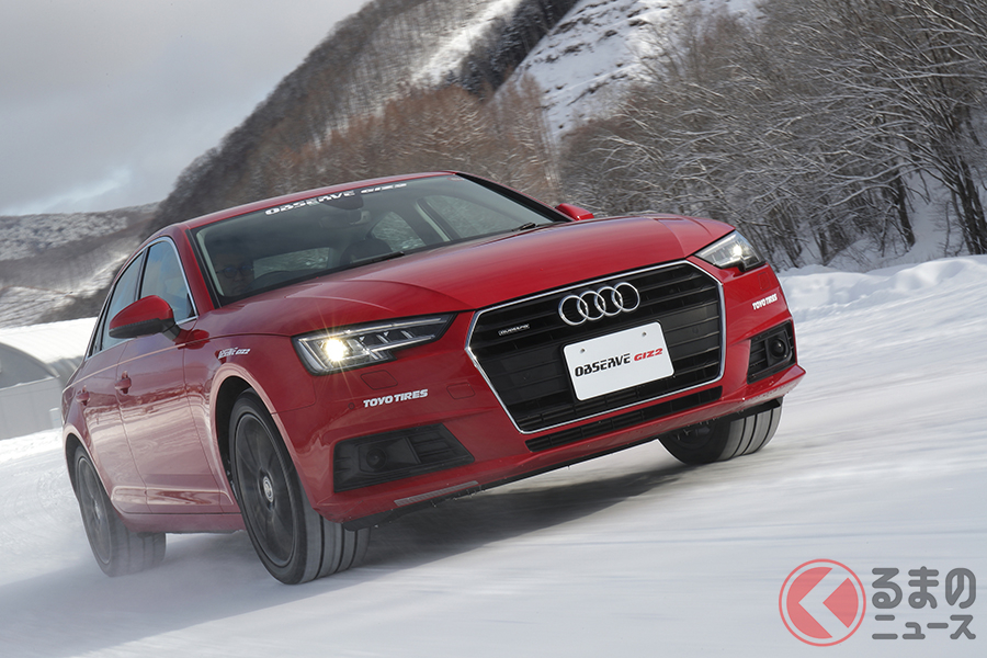 TOYO TIRESの新スタッドレスタイヤ「オブザーブGIZ2(ギズツー)」の走行シーン
