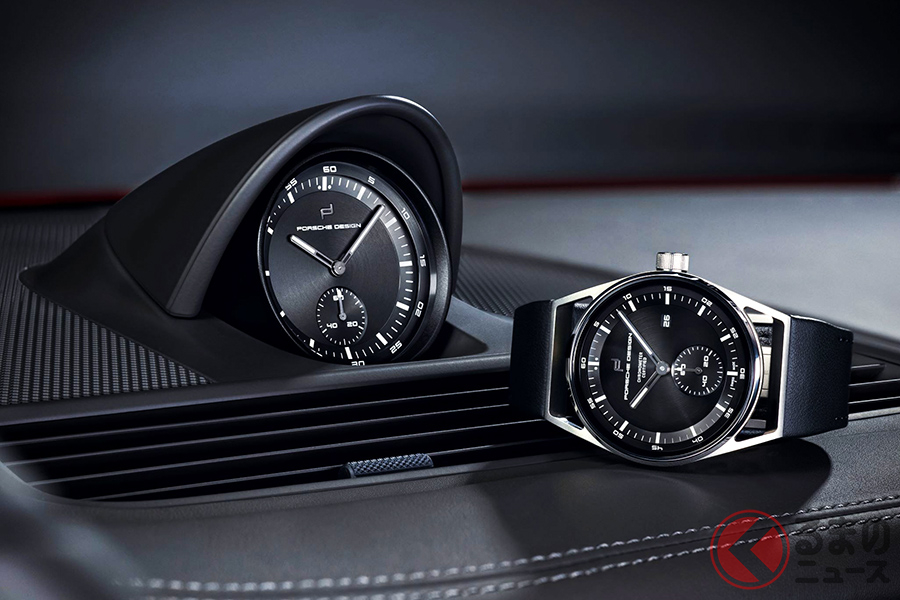 ポルシェ・パナメーラに標準装備されるポルシェ・デザイン製クロックとそれをリストウォッチにしたスポーツ・クロノ・サブセコンド