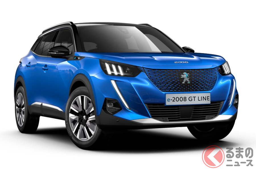 プジョー「SUV e-2008」。ボディカラーはヴァーティゴ・ブルー