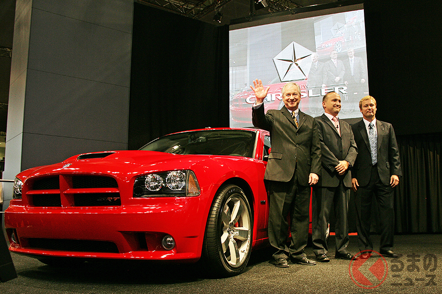 2007年の東京モーターショーの様子。クライスラーブースでダッジブランドをお披露目した