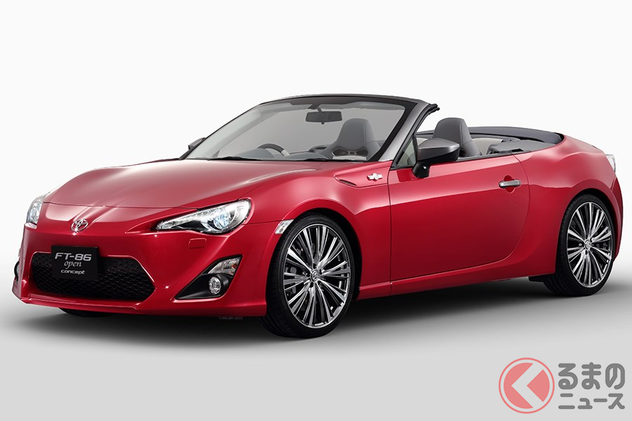 東京モーターショーに出展された、右ハンドル仕様の「FT-86 オープンコンセプト」
