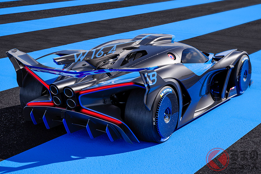 最高出力1850ps、最大トルク1850Nm、最高速度500km/h以上というブガッティ「ボライド」