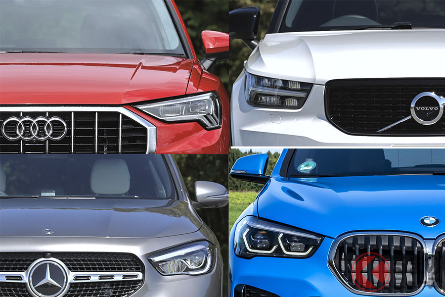メルセデス・ベンツ、BMW、アウディのドイツ勢と、ボルボを合わせたプレミアムブランドの4台のコンパクトSUV