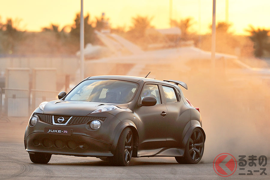 かつて日産がGT-Rのパーツを多用して開発した「ジュークR」。(当時のシェイクダウンの様子)