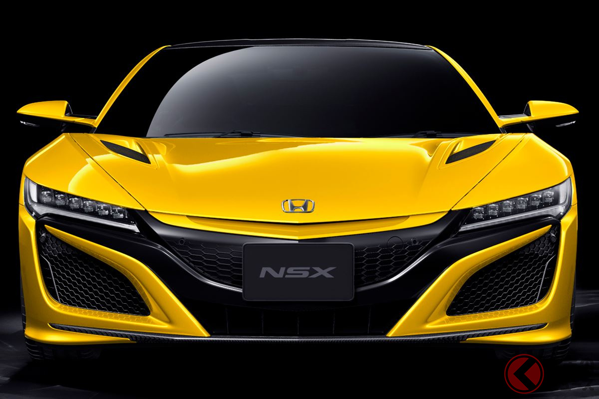 クルマのキャラクターにふさわしいアグレッシブなフロントフェイスの「NSX」