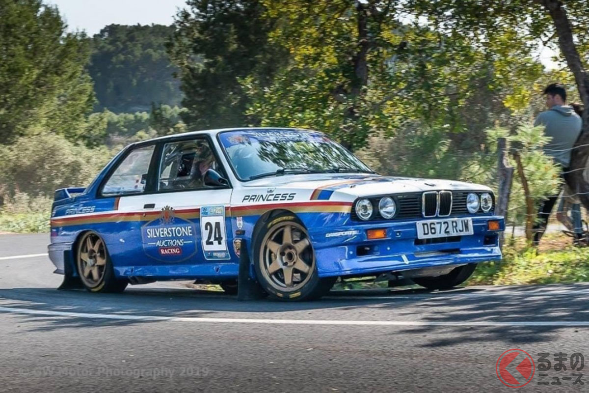 ターマック仕様に仕立てられたE30M3は、およそ1400万円で落札。ロードモデルを由緒正しく仕立てると、価値が上がるという見本である(C)SILVERSTONE AUCTIONS