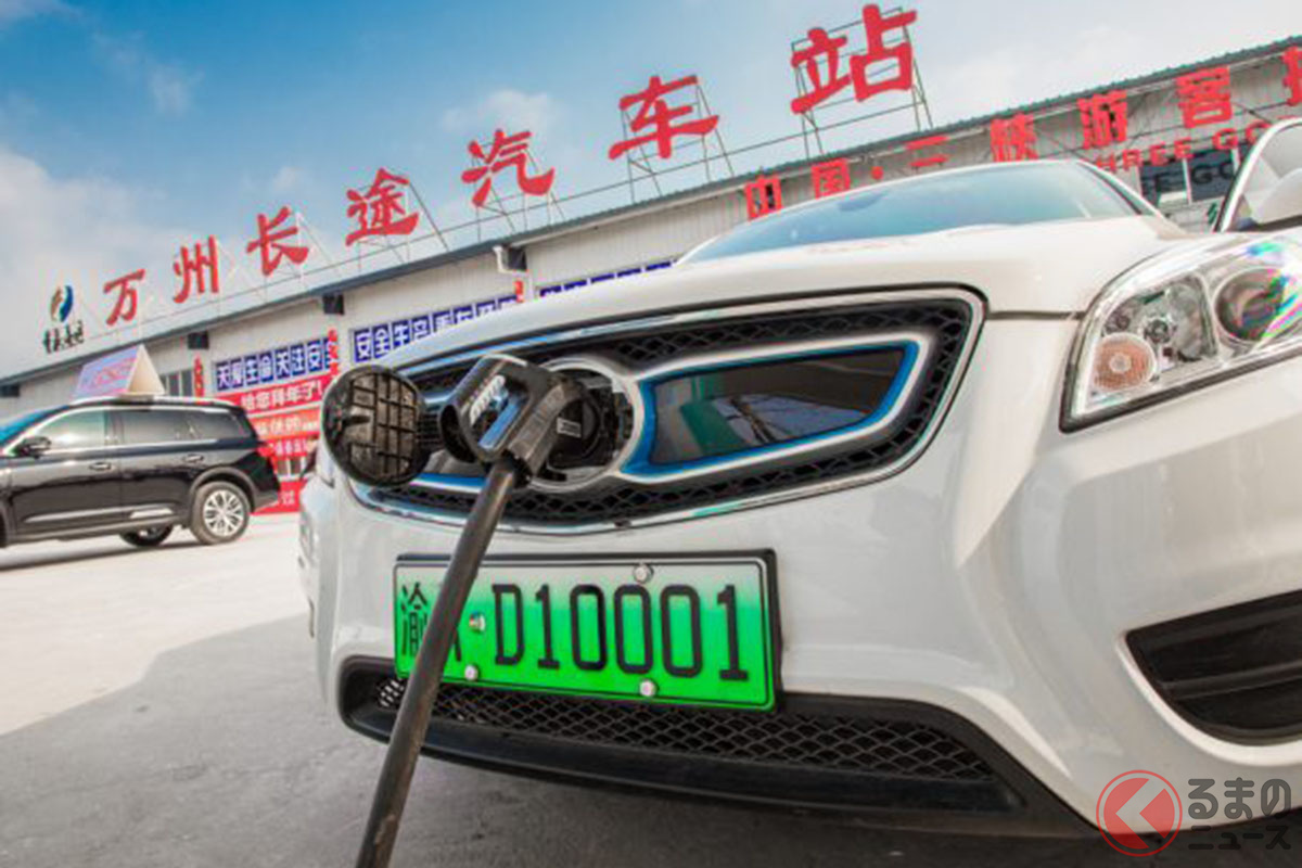 中国メーカーが販売する電気自動車のイメージ