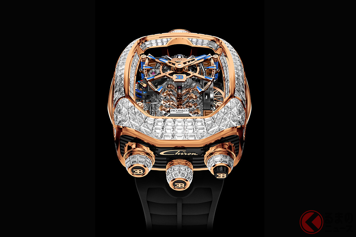 ブガッティ・シロン・トゥールビヨン「18Kローズゴールド with ホワイトダイヤモンド」