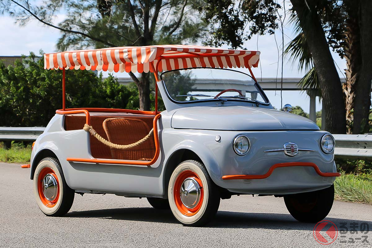 チンクエチェントをベースとする「ジョリー」は、オリジナルは1000万円前後のプライスタグが付けられることも。写真はレプリカだが、それでも350万円以上で落札された(C)2020 Courtesy of RM Sotheby's