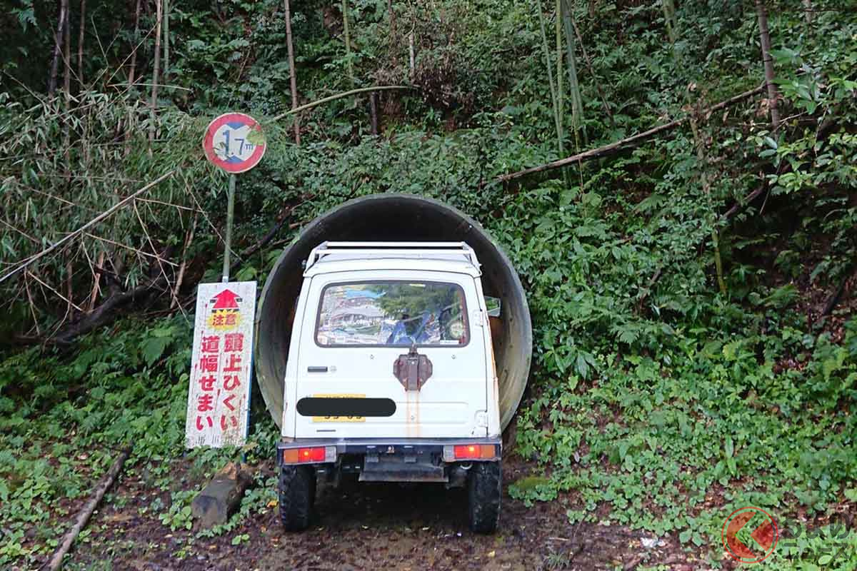 oogleナビで案内された土管のようなトンネル(画像提供:ゆるるるー@kkloqueさん)