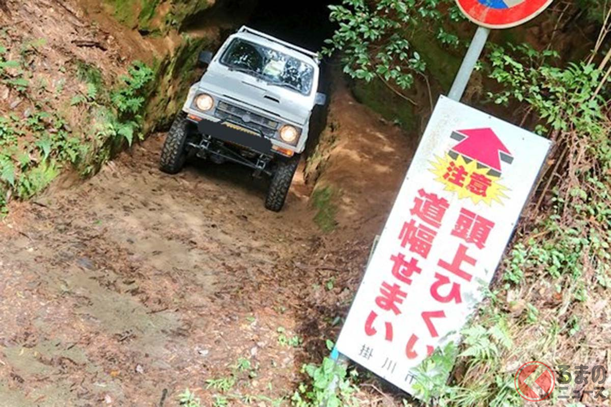 Googleナビで案内された土管のようなトンネル(画像提供:ゆるるるー@kkloqueさん)