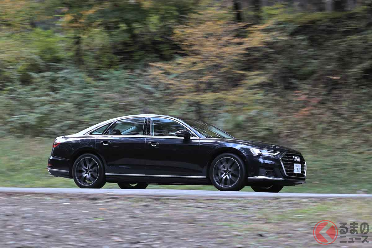 アウディ「A8 60 TFSIクワトロ」の走り。試乗車は「A8L」ではなく通常ボディだ