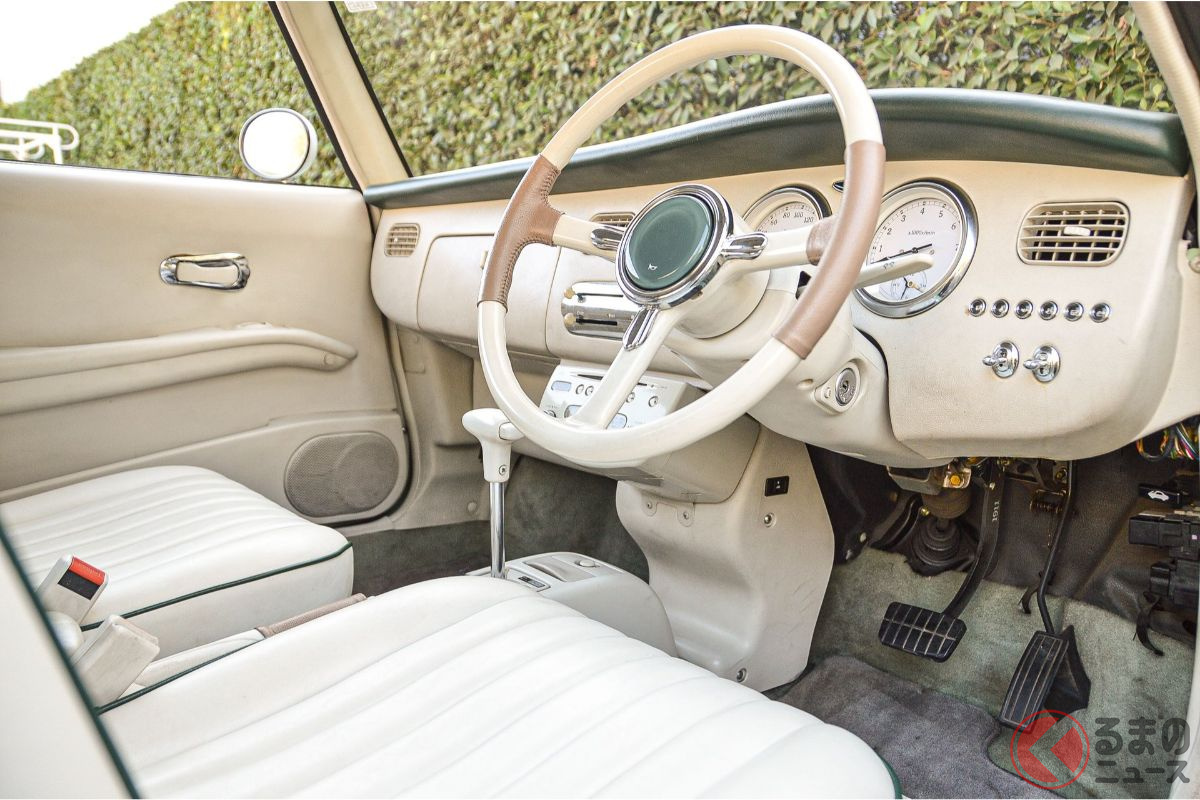 内装も極上ともいえる保存状態の日産「フィガロ」。(Photo:TOPRANK IMPORTERS)