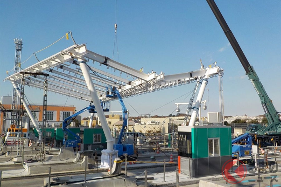 東名高速 東京料金所の工事の様子(画像提供:NEXCO中日本)