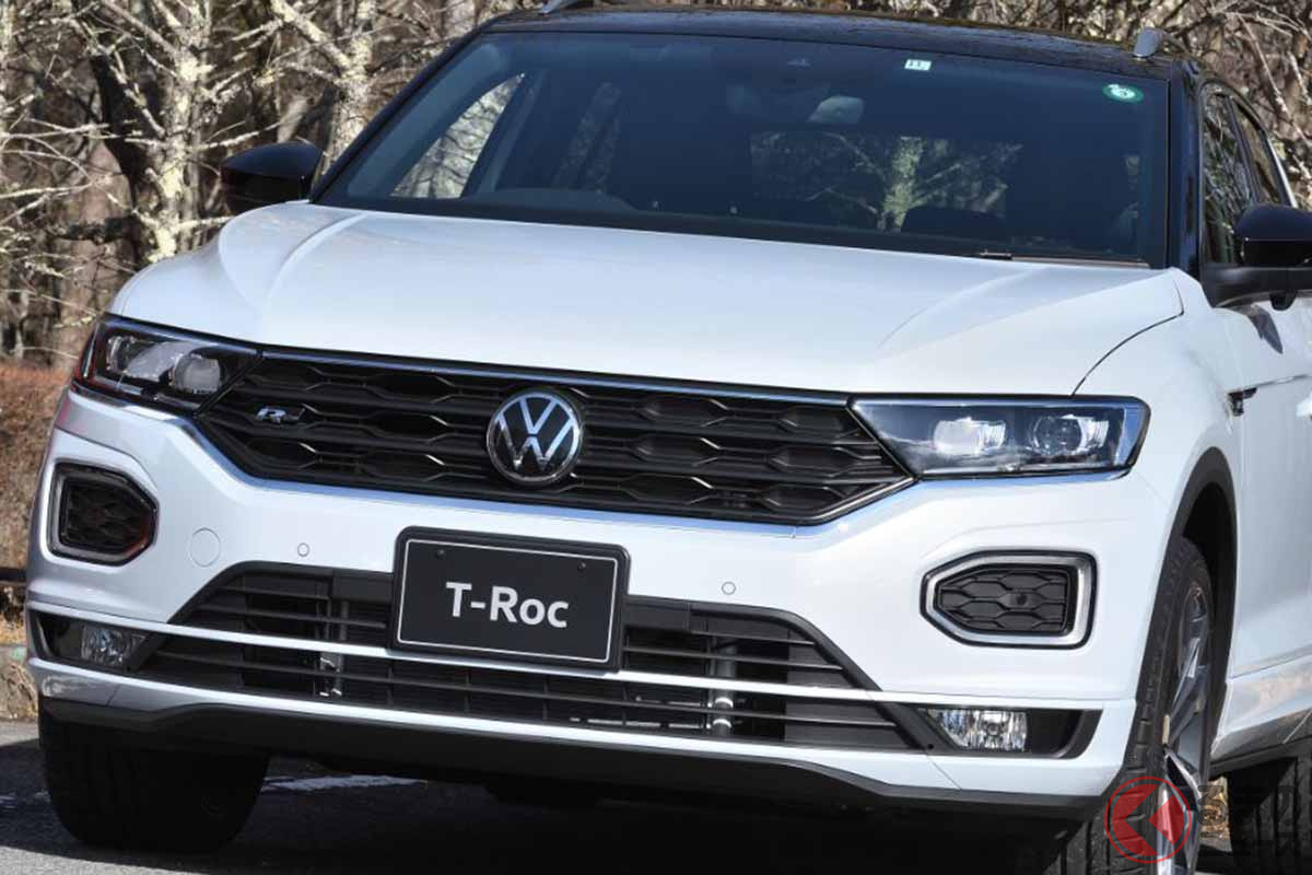 2020年12月に仕様変更されたVW「T−ロック」。外観ではVWエンブレムが新しいロゴに変更されている