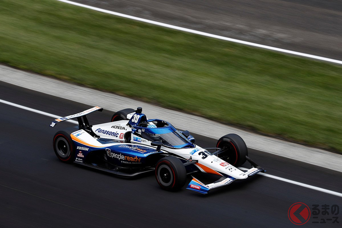 第104回インディ500で優勝したレイホール・レターマン・ラニガン・レーシングの佐藤琢磨選手のマシン