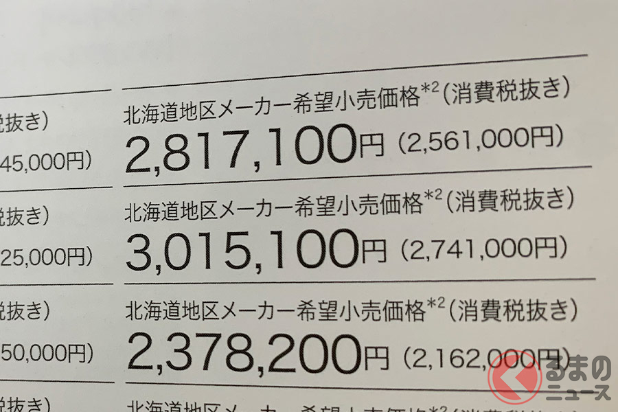 トヨタ「カローラツーリング」のカタログ表記